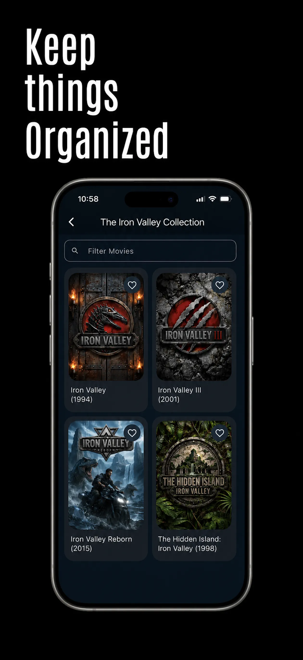 Organized movie collection in StreamPort Player